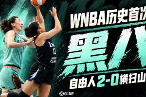 WNBA历史首次黑八!8号种子自由人2-0横扫山猫 韩旭6分2板!